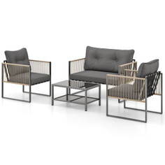 PE Rattan Sofa Set with Coffee Table (4- or 8-Piece) product